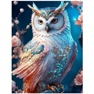 XUIIOSOOKP Diamond Painting Erwachsene, 5D Diamond Painting, DIY Diamant Painting Bilder, Baum Diamant Malerei Stickerei Set für Zuhause Wanddekorationen - 30x40cm/Eule