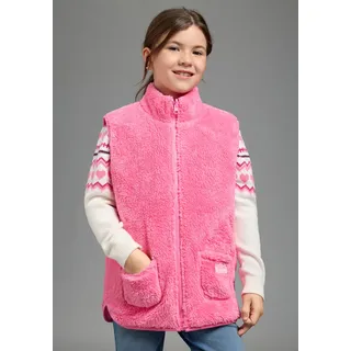 Scout Fleeceweste "Wende-Fleeceweste - NEU von SCOUT" Wendeweste, 1x Seite Teddyplüsch + 1x Seite Herzsteppung, pink, beige