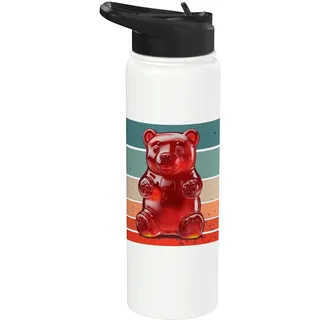 Süßigkeitenliebhaber süßer Bär Süßes Outfit Süßigkeiten Stainless Steel Insulated Water Bottle