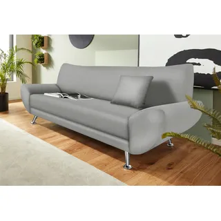 Home affaire 3-Sitzer "Saltare elegant & komfortabel, toller Designfuß, bequem, Breite 205cm", grau