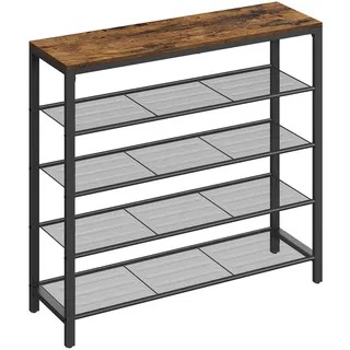 VASAGLE Schuhregal 100 x 93 x 30 cm braun / braun