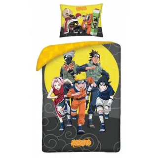 Halantex SP. z.o.o. Naruto Mehrfarbig Baumwolle Gelb 140 x 200 cm + 70 x 90 cm