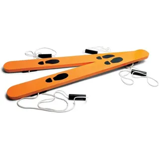 BS Toys Holzlaufski - Gleichgewichtstraining für Kinder & Erwachsene - Holzski-Set zum koordinierten Laufen - Indoor & Outdoor Spaß - Ab 3 Jahren - Braun