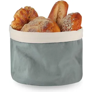 Brotkorb mit Deckel und Kordelzug Grau 100% Baumwolle Ø 25 cm