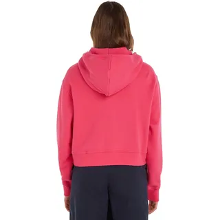 Tommy Hilfiger Damen Sweatshirt mit Reißverschluss Zipper mit Kapuze, Rosa (Bright Cerise Pink), M