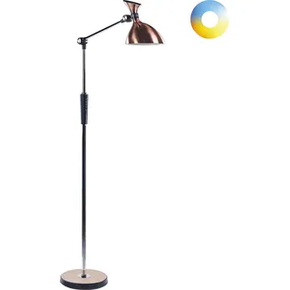 BELIANI LED-Stehlampe Kupfer Metall und Kunststoff 169 cm Dimmbar CCT Verstellbarer Arm und Schirm Moderne Beleuchtung Bogenlampe Heim Büro - Kupfer, Schwarz, Silber