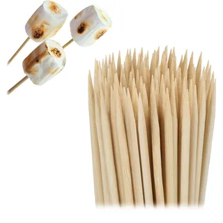 Relaxdays Grillbesteck 40 cm Bambus braun