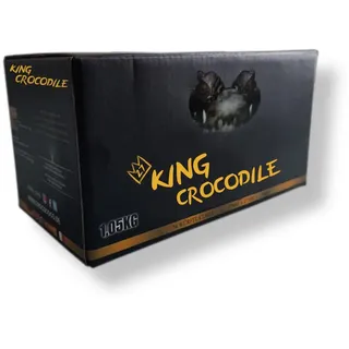 King Crocodile Kokosnuss Kohle mit Langer Brenndauer I 27x27mm Nachhaltige Naturkohle I wenig Asche I geringer Rauchentwicklung I Grillkohle I Kohle Würfel in Premium Qualität (Consumer, 1kg)