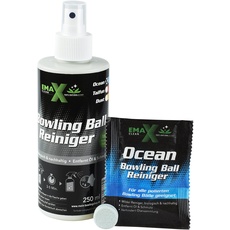 EMAX CLEAN OCEAN | Bowling-Ball-Reiniger für polierte Bälle | Effektive Reinigung von Bowling-Kugeln | Ball-Cleaner in Tab-Form | Made in Germany | Tab & Flasche