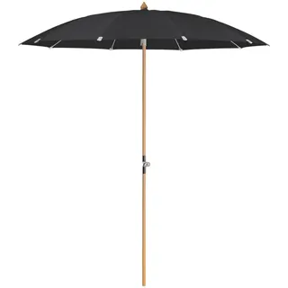 Glatz Sonnenschirm , Schwarz, Eschefarben , Textil , Esche , 200x200 cm , 360° drehbar, höhenverstellbar, Knickgelenk , Sonnenschutz, Sonnenschirme