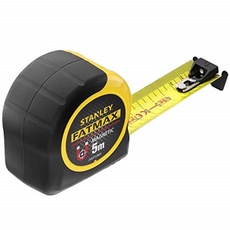 Stanley FatMax Bandmaß Blade Armor, Magnethaken (5 m Länge, Feststeller, automatischer Rücklauf, Gürtelclip) FMHT0-33864