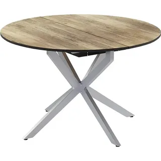 Vicco Esstisch Loyd, Eiche rustikal/Grau, 120 x 120 cm ausziehbar,