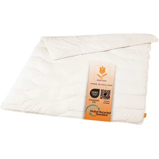 sleepling Schurwolle Ganzjahresdecke 220x240 cm, Bettdecke, 100% Baumwolle, medium Decke 220 x 240 cm, Ganzjahresbettdecke, Schlafdecke,100% Tesselaar Schaf, Made in Holland, OEKO-TEX, selbstreinigend