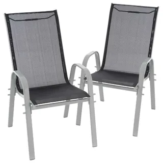 VCM Gartenstuhl »2er Stapelstuhl Gartenstuhl Outdoor Stuhl Garten« () 2 Stk., schwarz