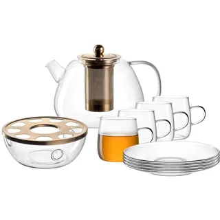 LEONARDO Teekanne "Tee-Set Tè Per Te 1,5 Liter transparent", bunt transparent B:2cm H:2cm, Kannen, Teekanne, Spülmaschinengeeignet, Temperaturbeständig bis max. 100 Grad C,