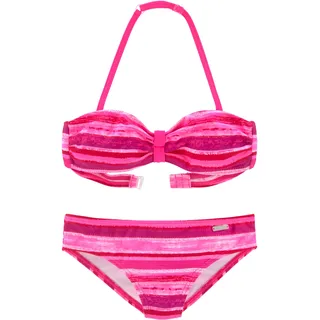 Buffalo Bandeau-Bikini "May Kids" mit knalligem Streifendruck, pink, gestreift