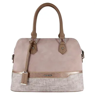 Damen Handtasche Elegante Tasche - Frau Henkeltasche Shopper Kunstleder - Mehfarbig Schultertasche Bowling Stil Top Griff Gestreift - Umhängetasche Tote Stilvoll Mode - Rosa Pink