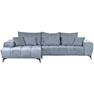 Carryhome Ecksofa , Blau , Textil , Füllung: Schaumstoff,Schaumstoff,Schaumstoff , Ottomane links, L-Form , 300x205 cm , Made in Eu , seitenverkehrt erhältlich, Rücken echt, elektrischer Sitzvorzug , Wohnzimmer, Sofas & Couches, Wohnlandschaften, Ecksofas