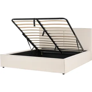 Beliani Polsterbett, Beige Textil, 180x200 cm