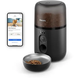 Philips Futterautomat »PAW5320/02 Pet Series, mit Kamera, 4,5l, für Katzen und kleine Hunde« Nachfüll-Benachrichtigung, Anti-Verstopf-Technologie u. App-Anbindung, grau