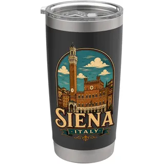 Vintage Siena Italien Reise Souvenir Wahrzeichen Geschenk Doppelwandiger Edelstahl-Thermobecher