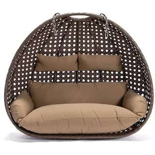 Home Deluxe Hängesessel-Korb Twin ohne Gestell inkl. Sitzkissen Braun,
