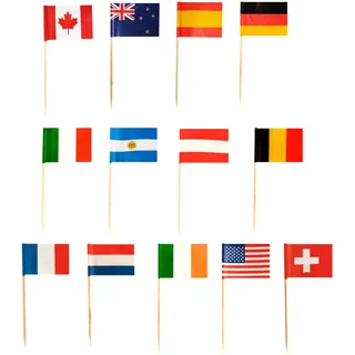 Flaggenpicker Fahnenpicker Deko-Picker Länder 'Nationen', 500 Stk.