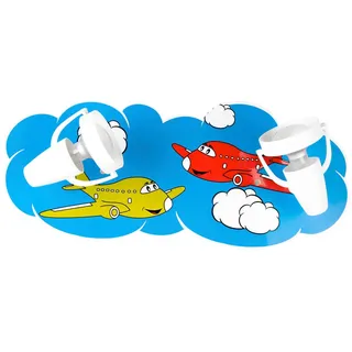 Kinderwandleuchte , Blau, Gelb, Rot , Kunststoff, Holzwerkstoff , 44x16x19 cm , Lampen & Leuchten, Innenbeleuchtung, Kinderzimmerlampen, Kinderwandleuchten