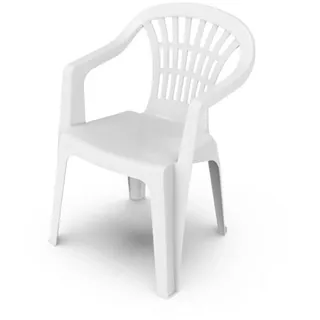 Gartenstuhl Monoblock Lyra Weiß Stapelstuhl Bistrostuhl Stapelsessel Balkonstuhl