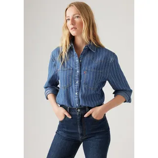 Levi's® Jeansbluse »TEODORA WESTERN SHIRT«, mit Streifenmuster, blau