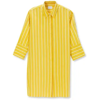 MADELEINE Hemdbluse »Hemd Langes Hemd mit Webstreifen und 3/4-Ärmeln«, weiß