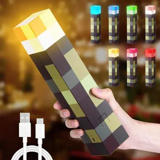 Fouvin Lampe Fackel Wandlampe, 7 Farben Wall Fackel Nachtlicht, Nachtlampe USB Wiederaufladbare LED Lichter, Led Fackel Kinder für Hand oder Wandhalterung Beleuchtung Spielzeug Geschenke, 28cm