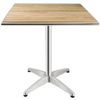Bolero Bistrotisch 70 x 70 x 72 cm Silber/Holzfarbe