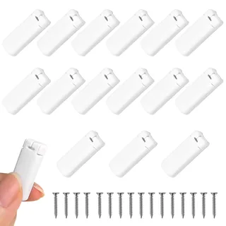 16Kit 32Stück weiß Plissee Ersatzteile klemmträger, Spannschuhe für verspannte Plissees, für Klebeträger und Stick & Fix Front Klebeplatten
