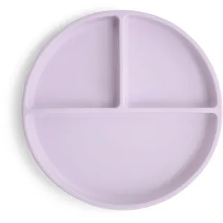 mushie Kinder Teller Geteilte mit Rutschfestes Saugnapf | Silikon geschirr für Baby & Kleinkinder | BPA-frei | Spülmaschinenfest | Sichere, Hochwertige & Langlebige Erstausstattung | Soft Lilac
