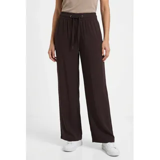 Stoffhose STREET ONE "Style Emee", Damen, Gr. 46, Länge 26, deep earth (länge 26), Web, Obermaterial: 100% Viskose, unifarben, lässig geschnitten 3/4-Länge, Hosen Stoffhose, 3/4-Sommerhose mit elastischem Bund und Tunnelzug