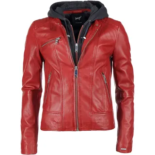 Lederjacke MAZE "Lederjacke Mico", Damen, Gr. M, rot (chilli), Obermaterial: 100% Lammleder LEL. Futter: 100% Polyester PES., Jacken Lederjacke