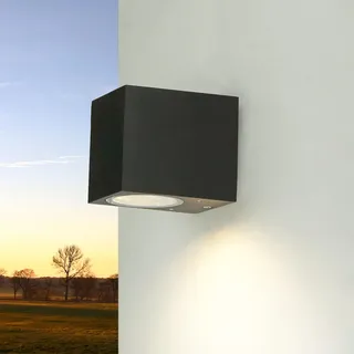 Wandleuchte außen Schwarz IP44 GU10 Aluminium Modern Außenlampe Wand Terrasse