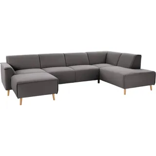 Home Affaire Wohnlandschaft Polyester U-Form 3-Sitzer Schwarz