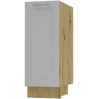 Feldmann-Wohnen Unterschrank Bari D1D/30 Eiche Artisan / RAL 7040 fenstergrau 30 / 50 / 82cm , Grau, Eiche Artisan , Holz , 30x82x50 cm , Küchen, Küchenmöbel, Küchenschränke, Küchenunterschränke