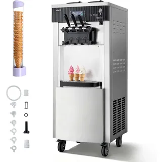 Vevor Softeismaschine Silber 6 l
