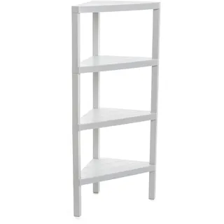 Tatay Eck-Badregal mit 4 Ebenen | Feuchtigkeitsresistent | Inklusive Schrauben & Quick Fix kompatibel | Für Innen- & Außenbereiche | Belastbar bis 32 kg – Modell Lombok – Weiß