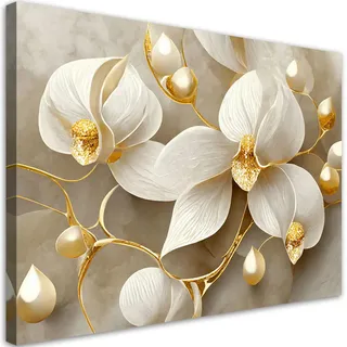Kunstloft Kunstdruck Gold 120/80 cm , Goldfarben , Textil , 120x80 cm , Bilder & Rahmen, Bilder, Leinwandbilder