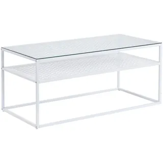 Möbel Boss Couchtisch Weiß Glas 50 x 45 x 100 cm