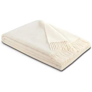 Biederlack Kaschmirplaid Uni 150 x 200 cm - Stone)