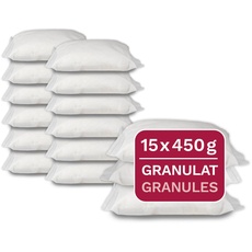 15 x 450 g Universal Luftentfeuchter Nachfüllpack, Entfeuchter Granulat in Vliesbeuteln, geeignet für gängige Raumentfeuchter Weiß