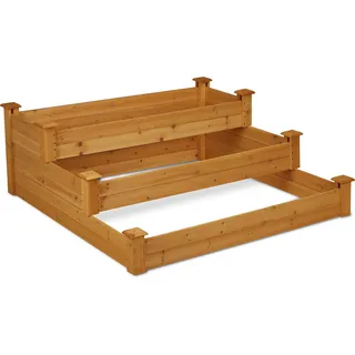 Relaxdays Hochbeet mit 3 Etagen 46 x 46 x 46 cm Bronze
