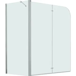 vidaXL Badewannenaufsatz 2-fach Faltbar ESG 120x68x130 cm