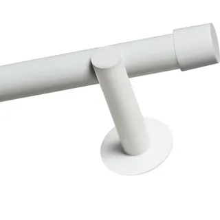 Voppi Gardinenstange Loft 1-läufig 220 cm 19 mm weiß, moderne Vorhangstange, einfache Wandmontage - Weiß