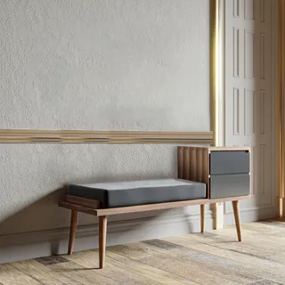 Skye Decor, Rino, Schränke, Flurständer, Nussbaum, 120 x 40 x 45 cm - Braun, Grau